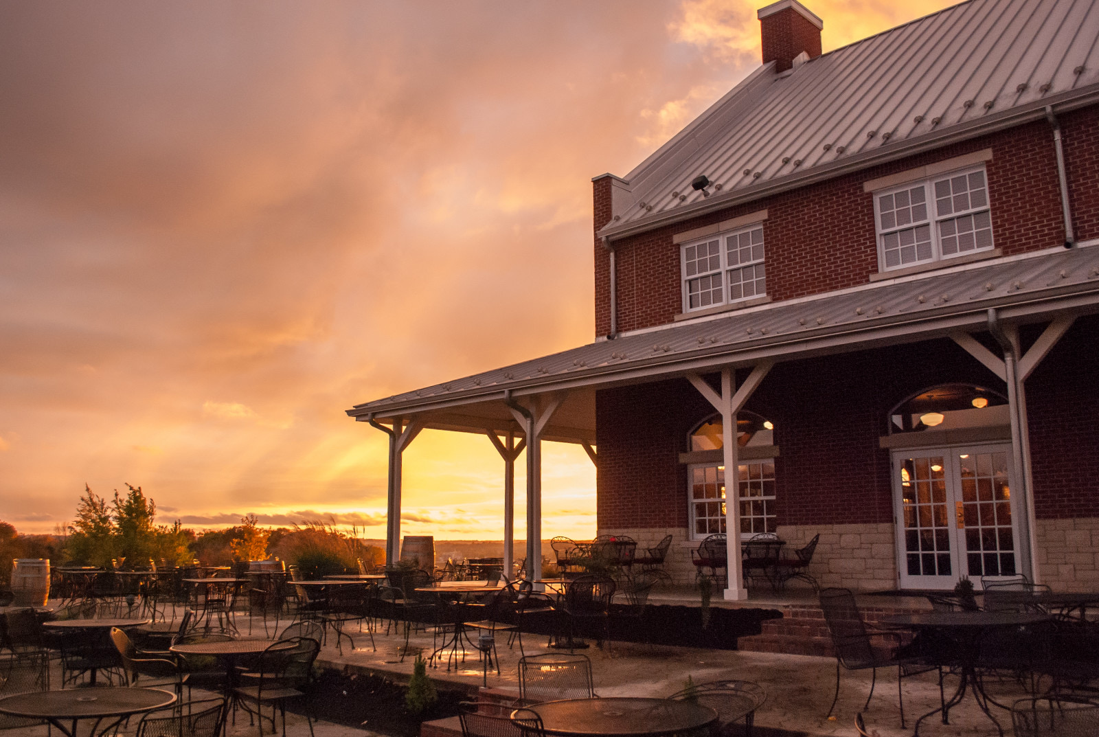 Enjoy Stunning Sunset Views from Our Patio or Dining Room at Canterbury Hill in Mid-Missouri.