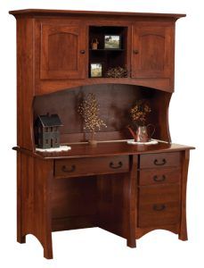 Master 44” Single Pedestal Desk With Hutch Top
