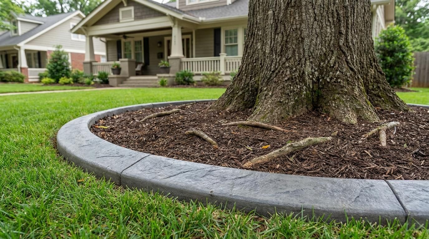 Will concrete edging around trees hurt the roots