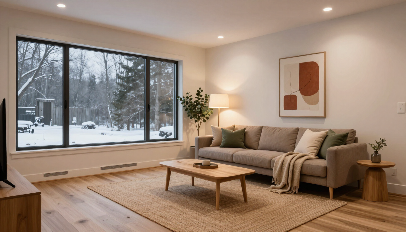 Comfortable Woodland home interior with reliable winter heating