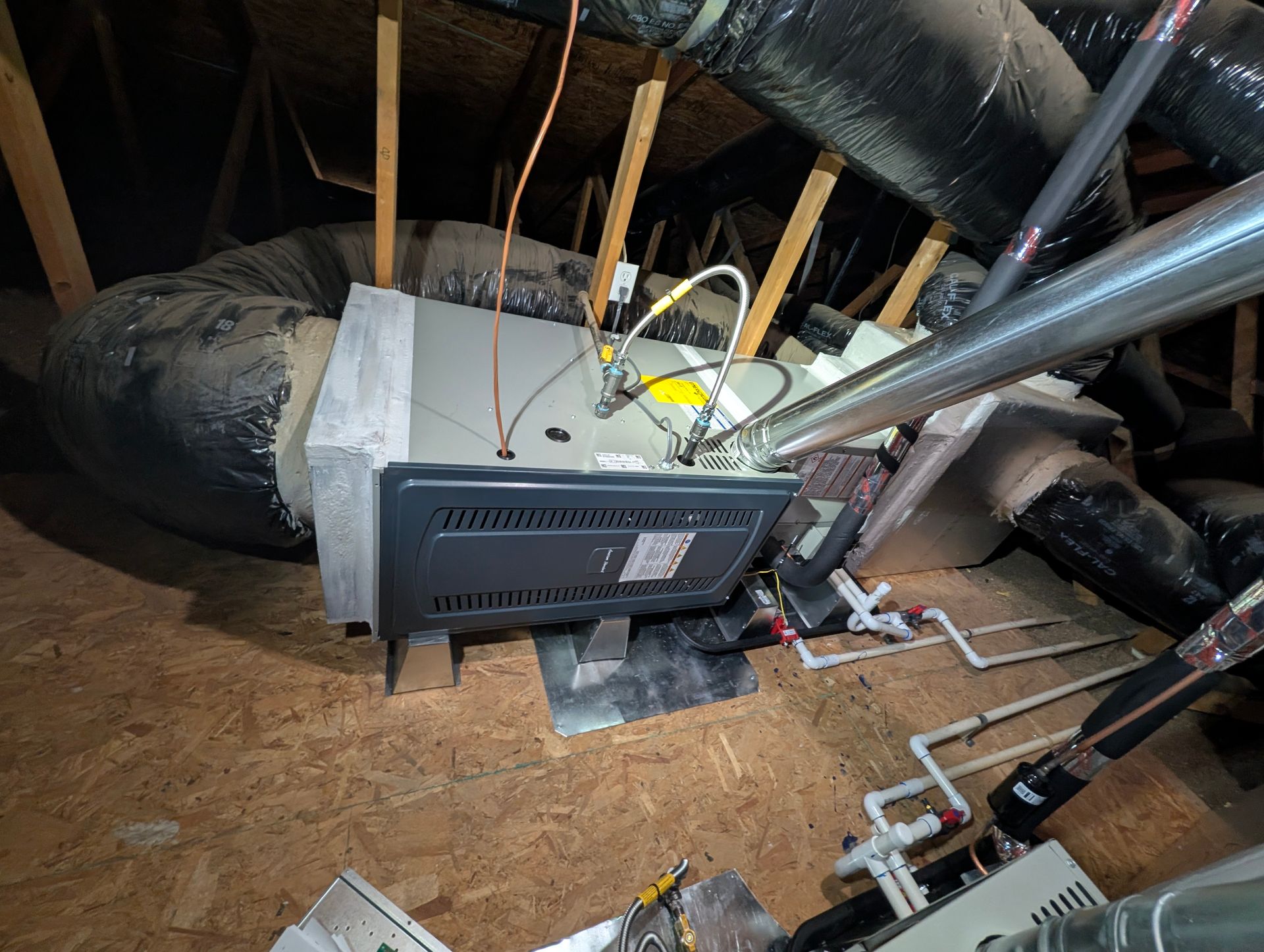 Modern furnace installation in East Davis, ensuring consistent winter warmth.