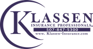 Logo for Klassen Insurance: A navy blue 