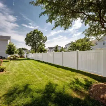 Low maintenance vinyl fence Cypress installation with UV protection