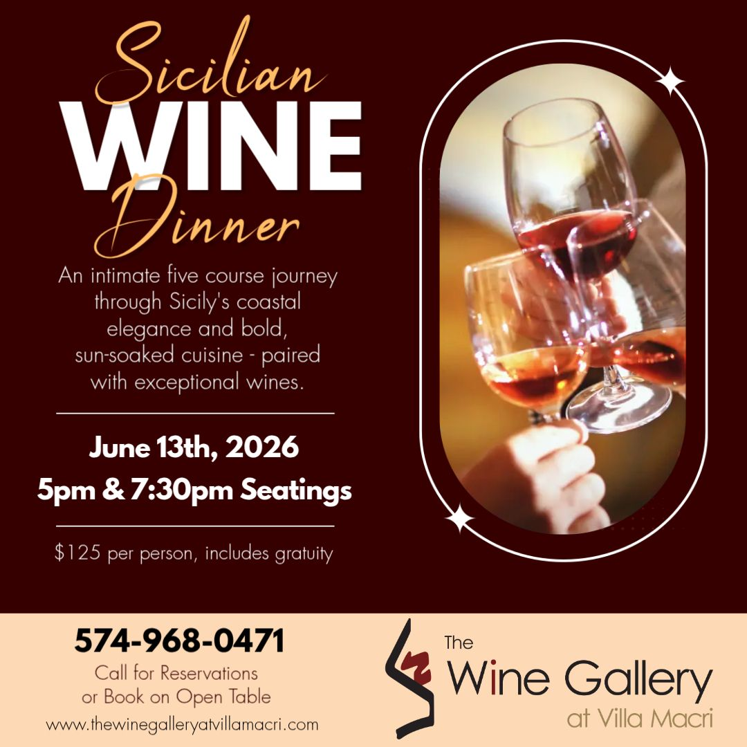 Sicilian wine dinner flyer