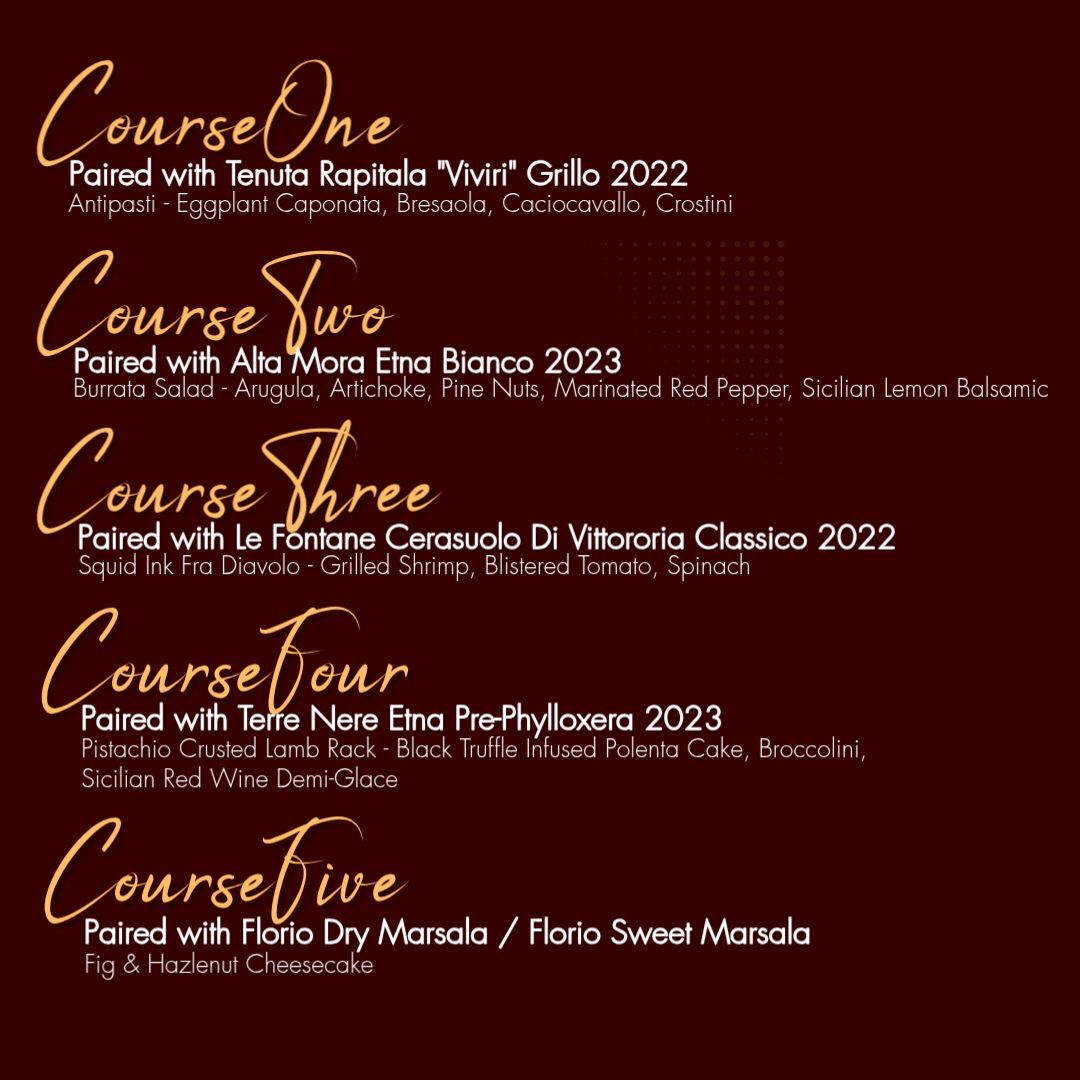 Five course dinner flyer