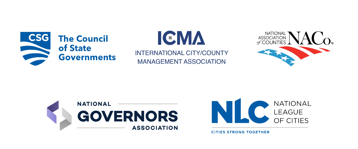 A group of logos including the council of state governments