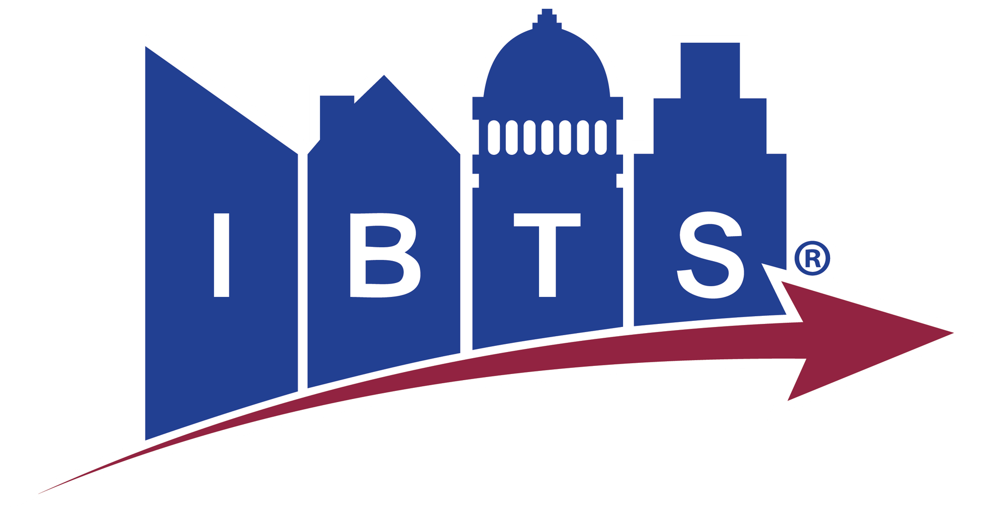 A blue and red logo for ibts with a red arrow pointing to the right.