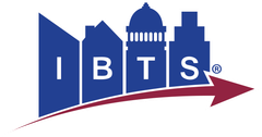 A blue and red logo for ibts with a red arrow pointing to the right.
