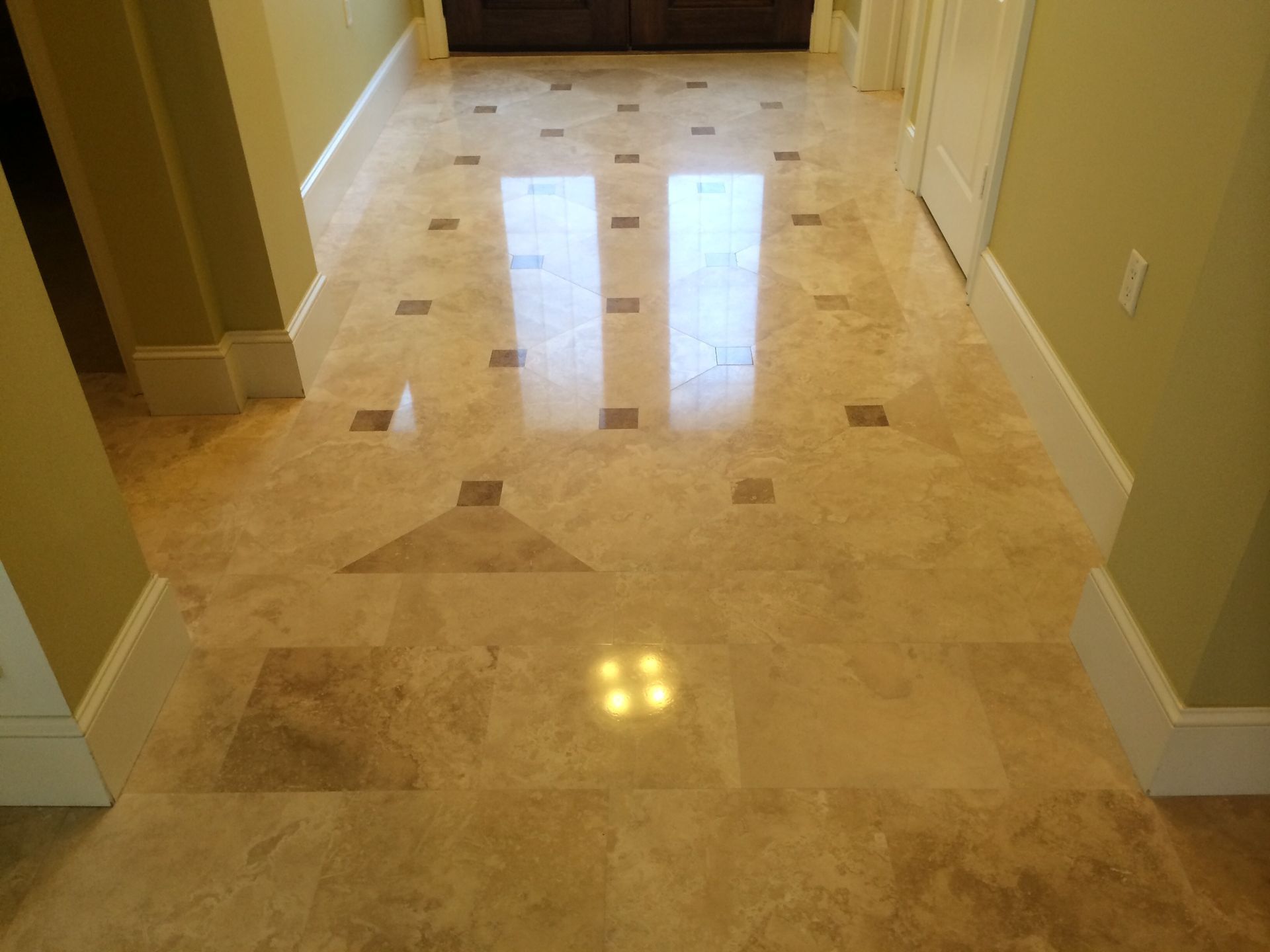 Hallway With Polished Marble Flooring — Stone Restore by Hoover and Lane in Lowcountry, South Carolina