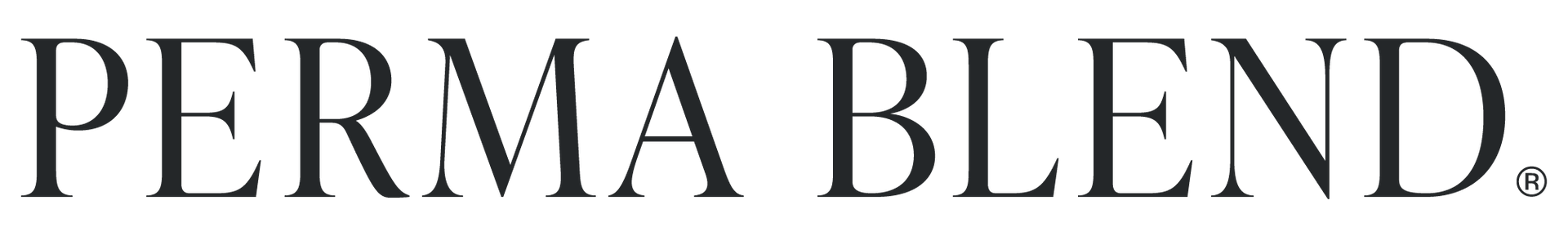 PERMA BLEND logo in black serif text on a light background