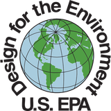 U.S. EPA Design for the Environment logo showing a globe with green continents and blue oceans in a black circle.