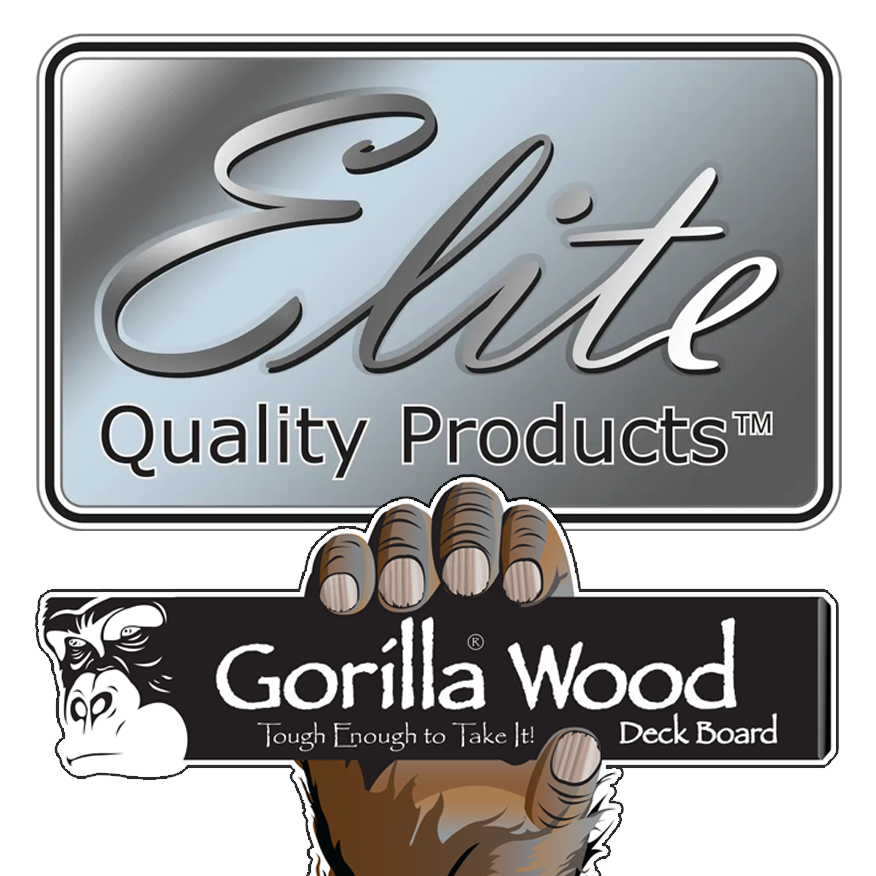 elite fence with gorilla wood deck boards