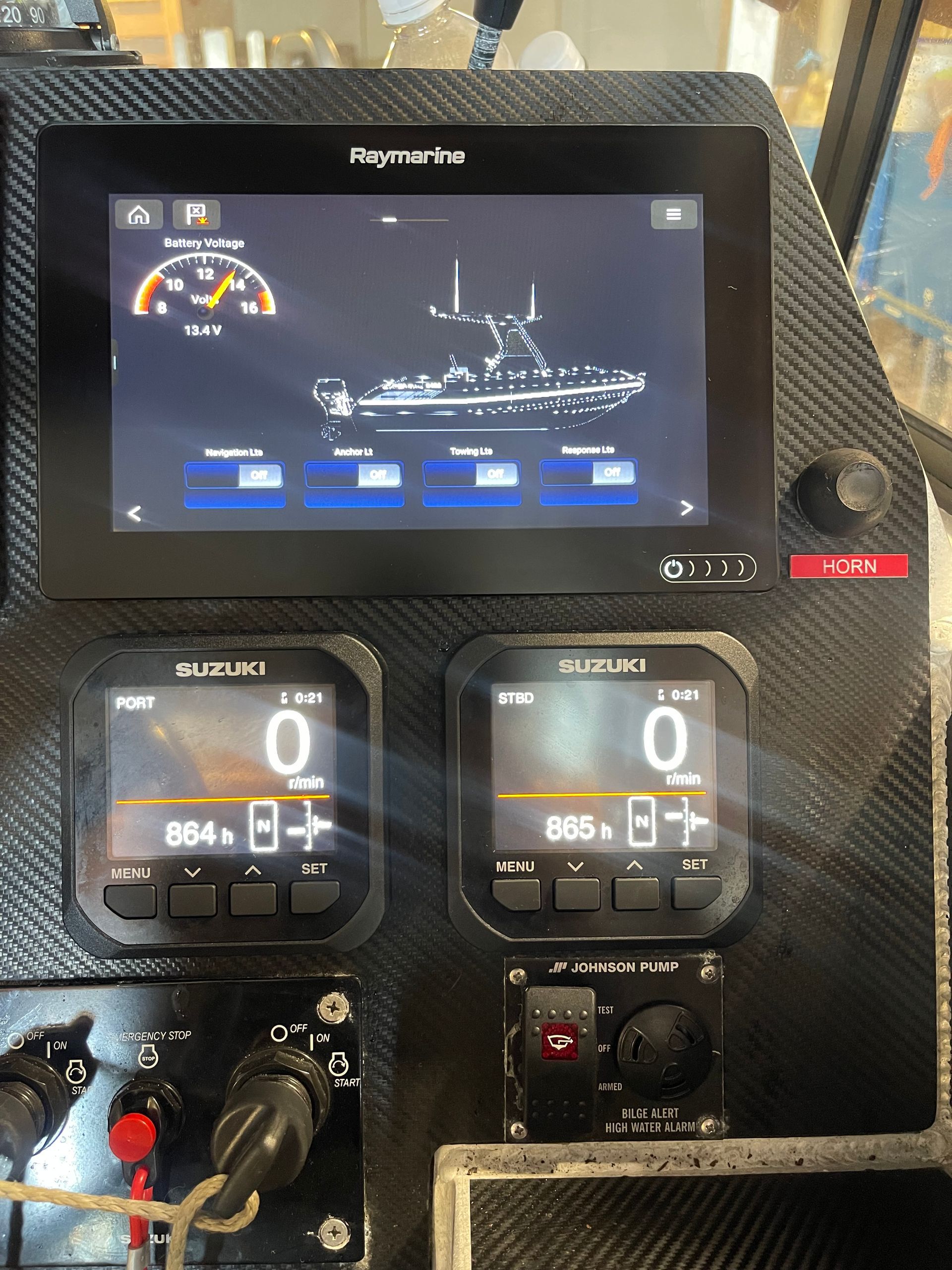 Boat Dashboard With a Central Raymarine Display — Hastings Mobile Marine Services In Wauchope, NSW