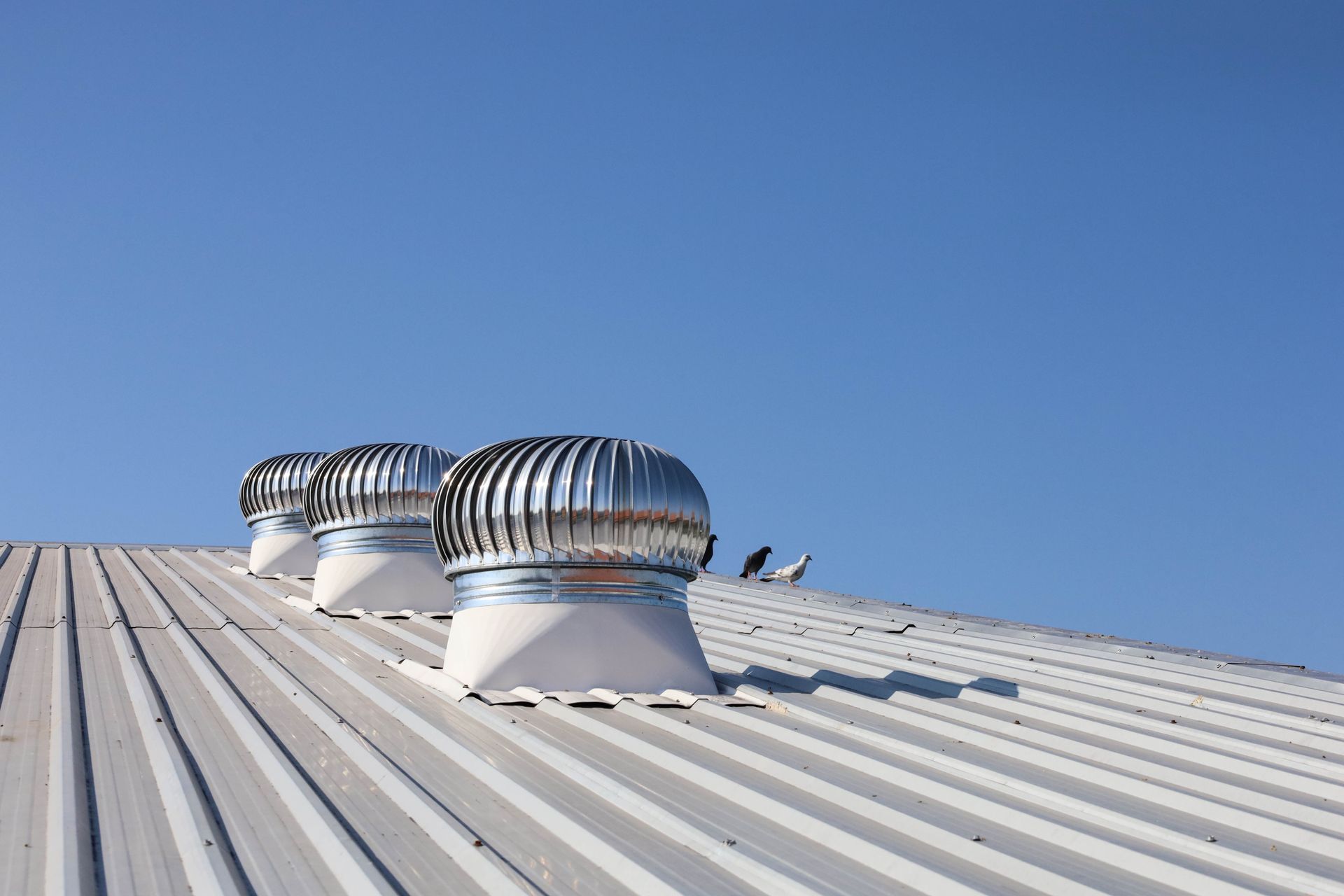 Three metal roof vents on a corrugated metal roof — Ace Metal Roofing in Maclean, NSW