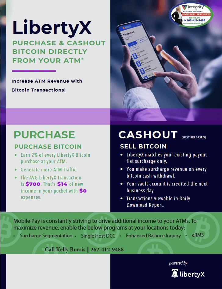 Advertisement for LibertyX: Buy and cash out Bitcoin directly from ATMs.