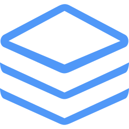Blue diamond-shaped layers stacked, indicating a data or information structure.