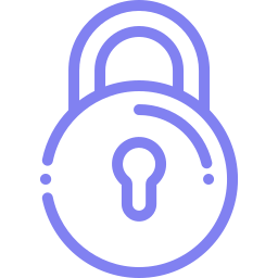Purple padlock icon.