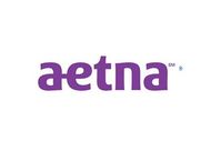 Aetna logo in purple on a white background.
