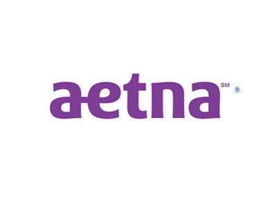Aetna logo in purple on a white background.
