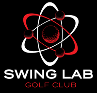 Modern Swing Lab Golf Club logo featuring golf ball in orbit