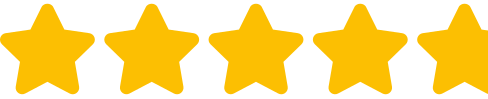 A row of yellow stars on a white background.