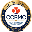 CCRMC Certified Reverse Mortgage Consultants logo with red maple leaf and gold circular border