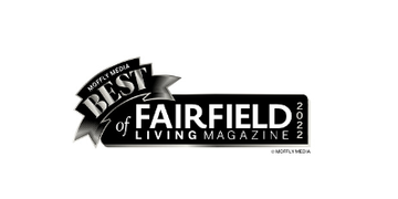 Best of Fairfield Living Magazine logo in black, white, and gray with a ribbon banner