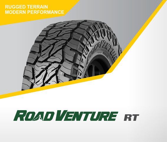 The RT "Rugged Terrain" has been developed to bridge the gap between All Terrain and Mud Terrain patterns. Providing exceptional rugged terrain traction and off-road durability along with outstanding on-road performance. RT &ndash; Tough yet comfortable.