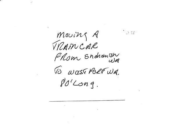 A piece of paper with handwriting on it that says moving a train car