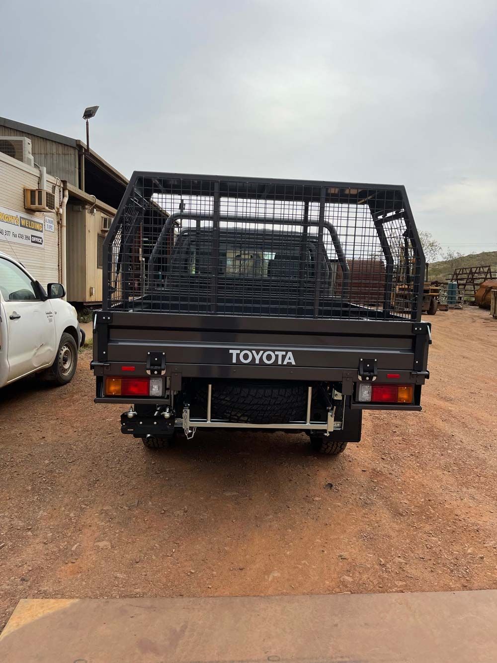 Black Toyota With Customized UTE Tray — Wright's Welding Operations In Ryan, QLD