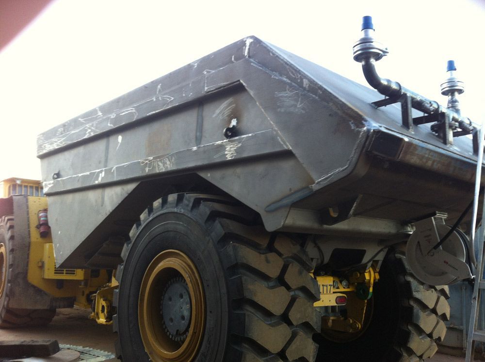Heavy Equipment Mine Truck With Paint For Repair — Wright's Welding Operations In Boulia, QLD