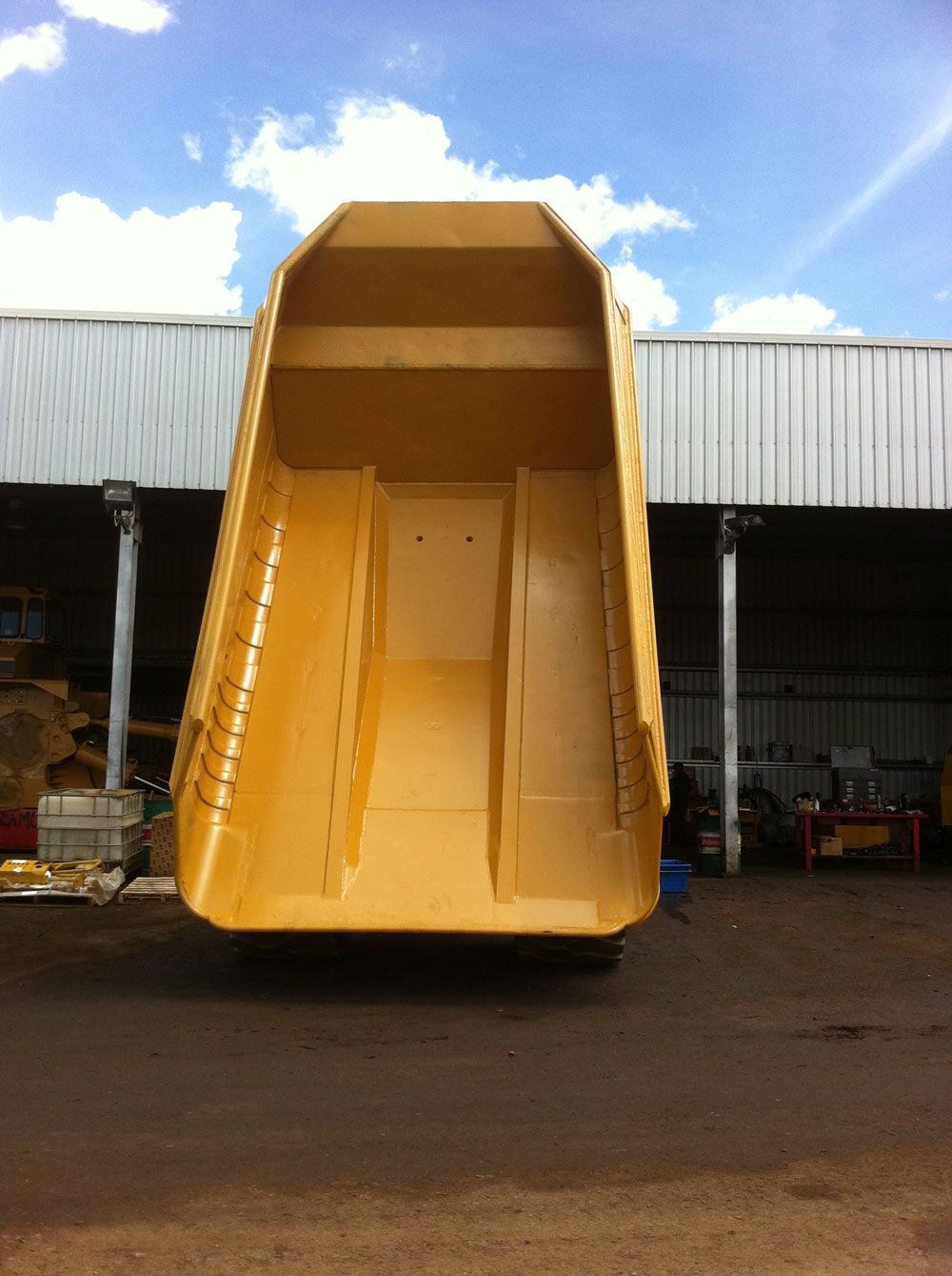 Yellow Loader Truck At The Welding Shop Repair — Wright's Welding Operations In Boulia, QLD