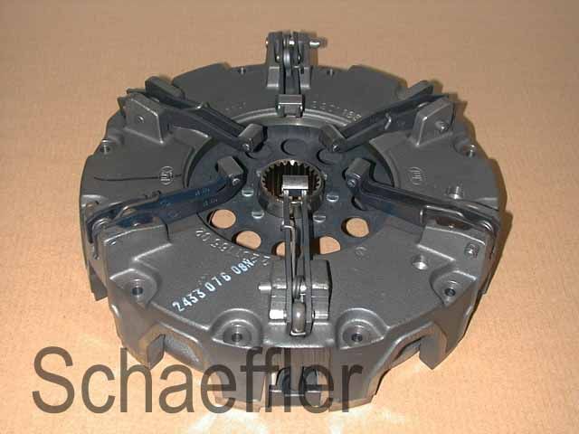 Piastra di pressione della frizione Schaeffler nera su una superficie color beige
