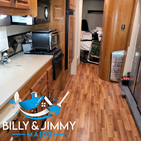 a kitchen with billy and jimmy maids written on the bottom