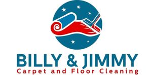 the logo for billy and jimmy carpet and floor cleaning