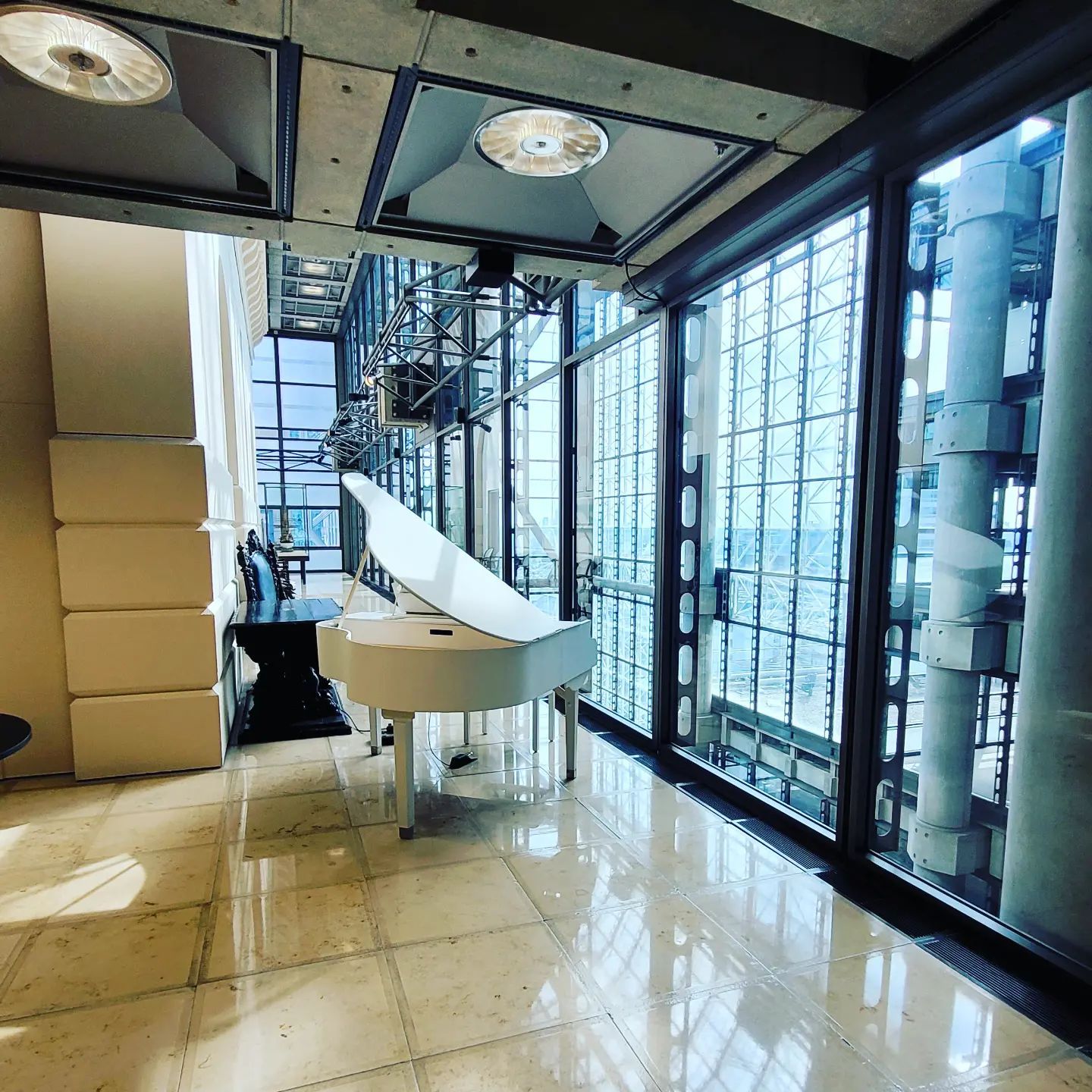 White grand piano shell