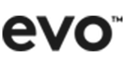 Black lowercase “evo” logo with a small ™ symbol on a white background