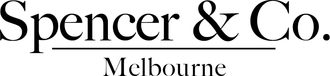 Spencer & Co. logo with “Melbourne” beneath, in black serif text on a white background
