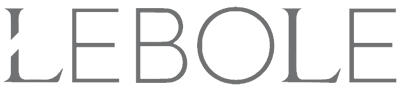 Logo LEBOLE in lettere serif grigie su sfondo bianco.