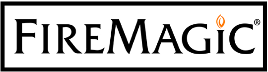 FireMagic logo in black serif text with an orange flame above the i