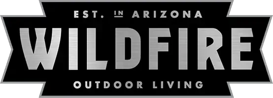 WILDFIRE Outdoor Living logo with “Est. in Arizona” in black, white, and gray