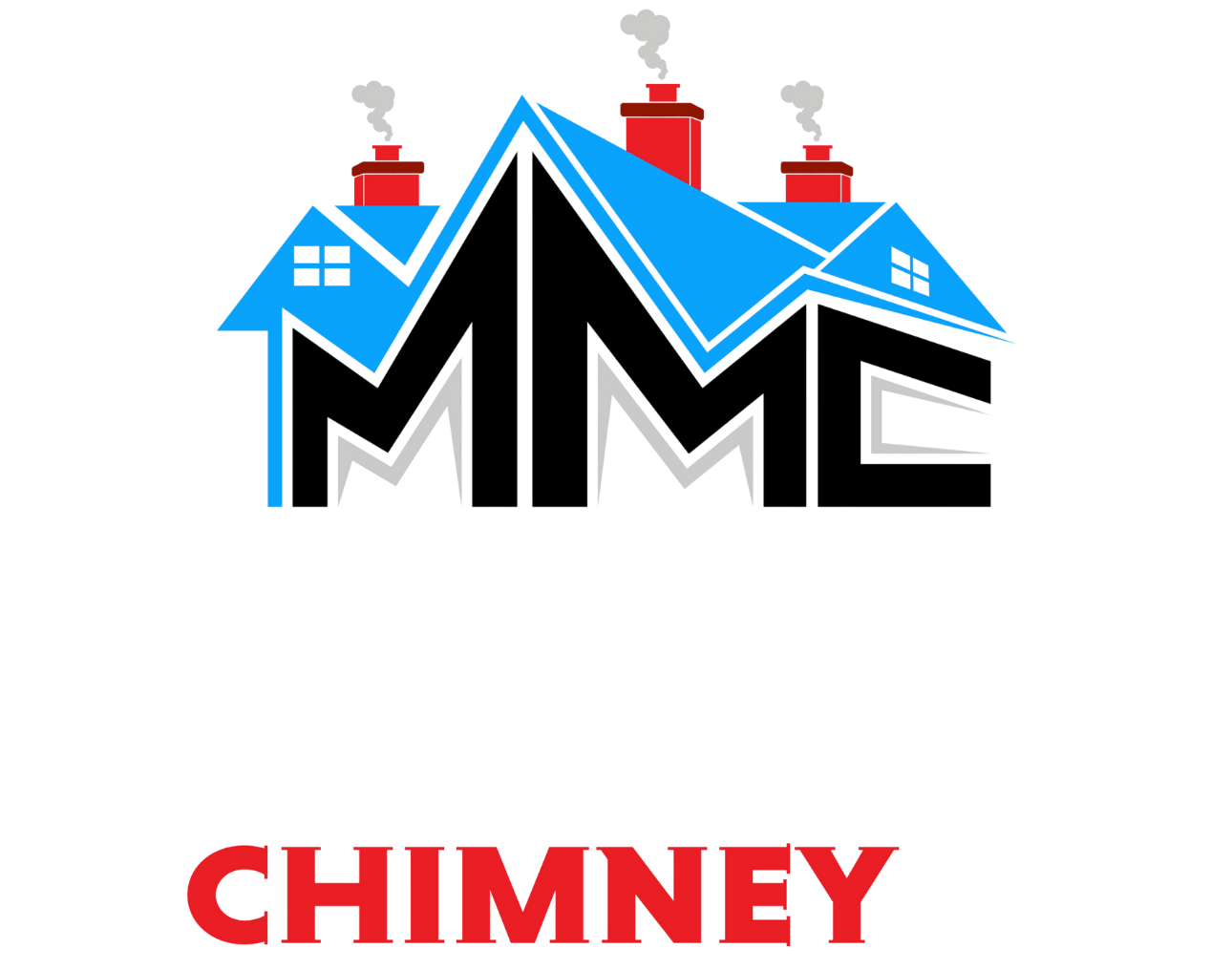 MMC Chimney logo with blue roof and red chimneys above red “CHIMNEY” text