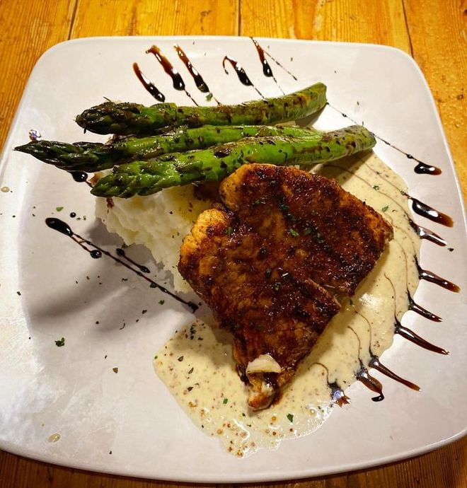 Blackened Salmon With Garlic Whipped Mashed Potatoes — Telluride, CO — Floradora Saloon