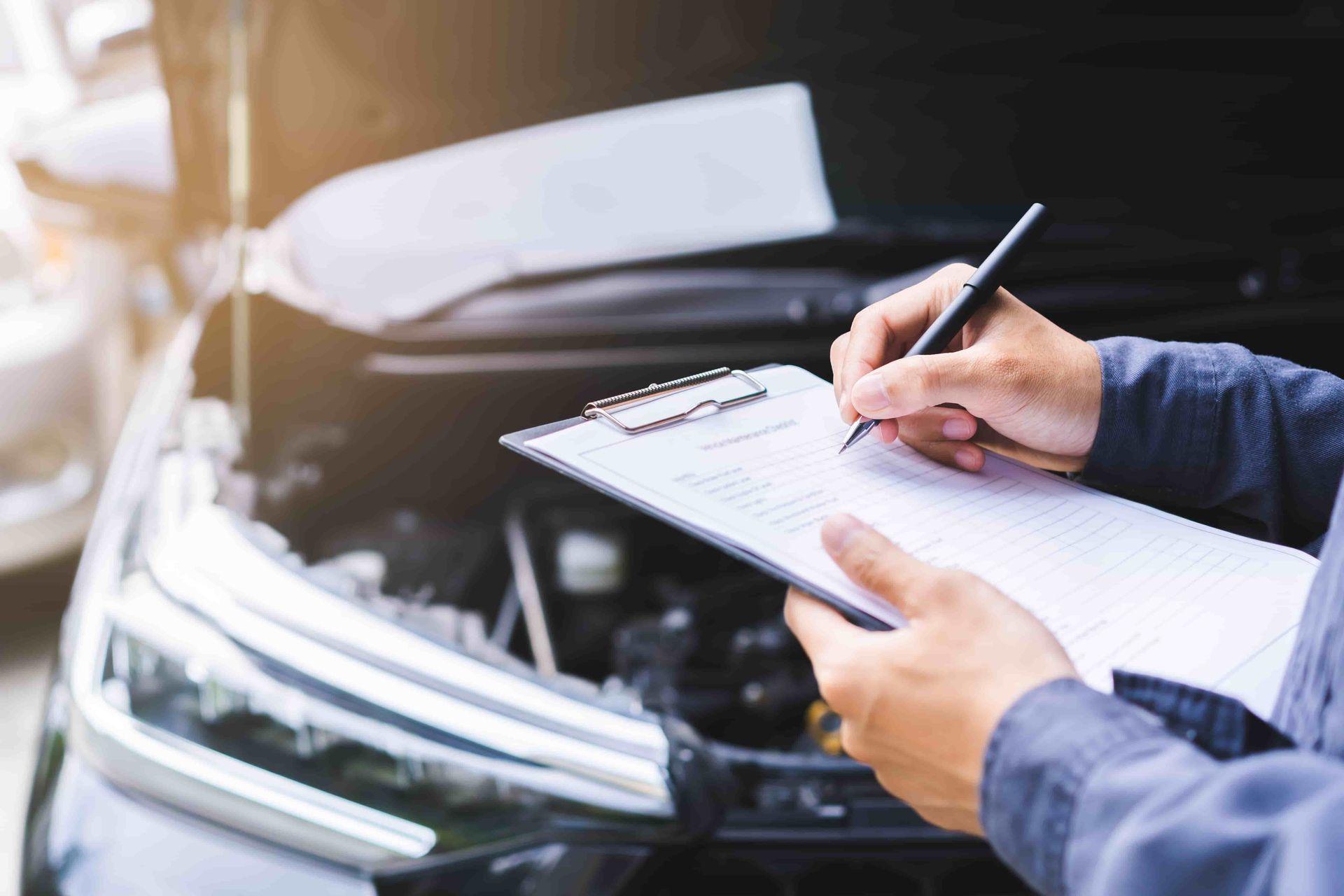 A Man is Writing on a Clipboard — Protec Mechanical Repairs In Taree, NSW