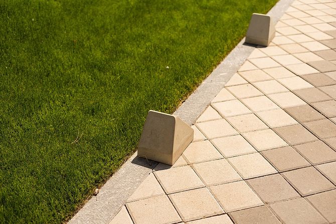 newly installed concrete walkway