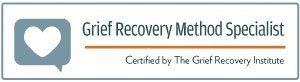 The grief recovery method specialist logo is certified by the grief recovery institute.