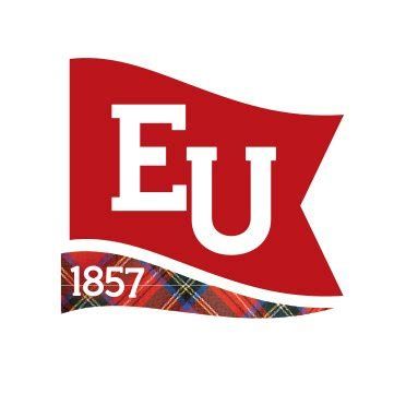A red flag with the letter eu on it