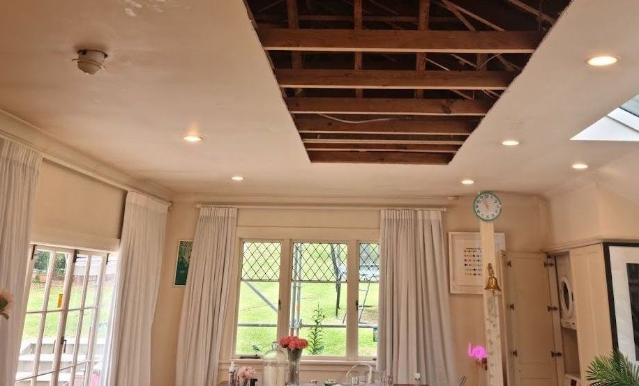 plasterboard removed from ceiling