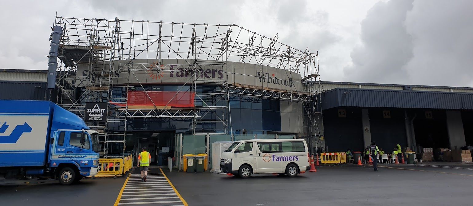 scaffolding on commercial building
