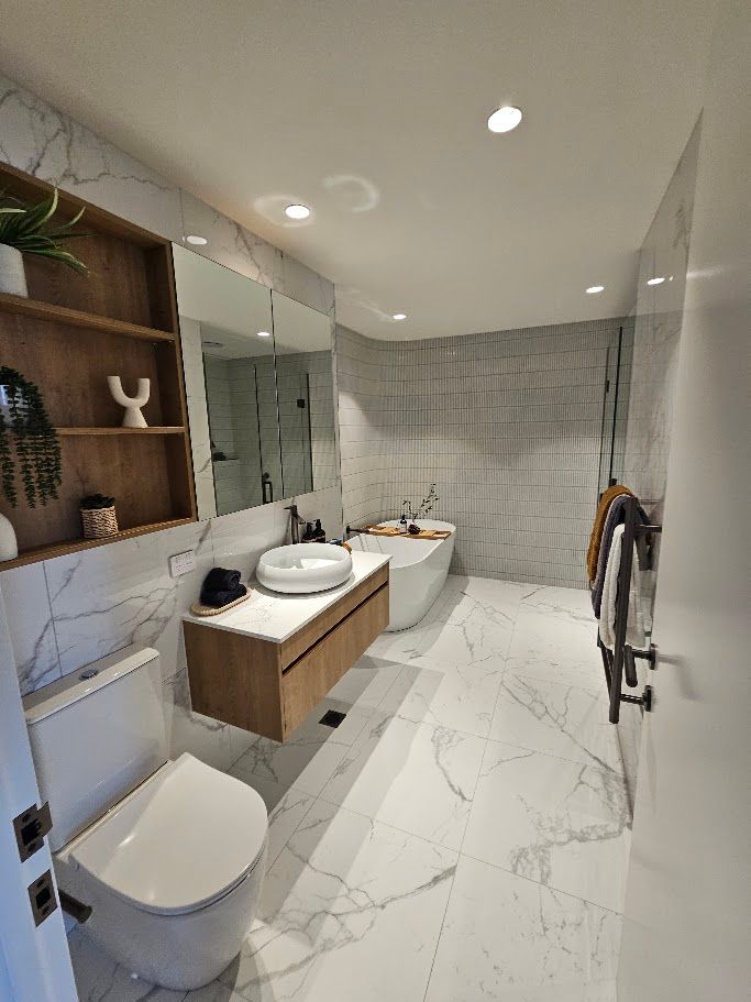Hallway ceiling with recessed downlights